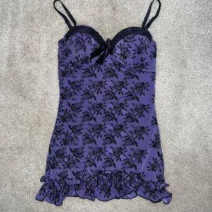 Purple Floral Babydoll